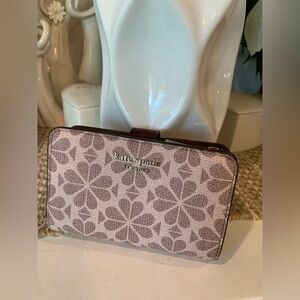 kate spade Pink and Maroon Floral Continental Wallet